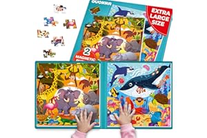 QUOKKA Magnetic Puzzles For 3 4 Year Olds - Travel Games For Kids Age 4 5 6 - Toddlers Travel Toys on Plane Car Ride - 48 Pieces Ocean Jigsaw Games 3 Year Olds - Kids Plane Activities