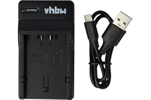 vhbw caricabatterie USB compatibile con Panasonic CGR-S006, CGR-S006E, DMW-BM7, DMW-BMA7 batterie di videocamera, reflex - Stazione di ricarica