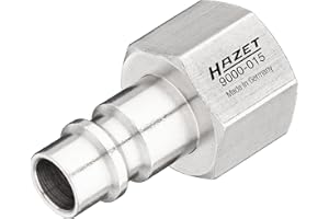 HAZET Nypel przyłączeniowy powietrza 9000-015, gwint wewnętrzny 16,41 mm (3/8"), do złączy sprężonego powietrza, wtyk złącza typu 2 Orion, standard DE, AT, SI, HU, CN, IN, PT, RU, PL, RO, TR