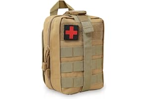 BITUOR Sacs de Premiers Secours, Trousse de Premiers Soins Utilitaire, Extérieure Molle EDC Pouch, Sac d'urgence Médical, Kit de Survie d'urgence Sac à Dos Sac médical Tactiques, Kaki