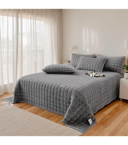 Jupe De Lit à Volants – Housse Couvre-lit Avec 2 Taies D’oreiller, 140x190 Cm