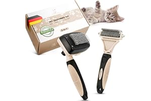 ‎PRETTYPAW Pretty Paw ® Profi Katzenbürste Set I Katzen Pflege Set - 100% Hygiene & Komfort Dank gerundeter Massageborsten I Bürste für die optimale Kurzhaar & Langhaar I Unterfellbürste