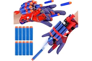 LIDEYE Hero Launcher Handschuh, 2 Set Super Spider Launcher, Spider Hero Handschuhe, Handgelenk Spielzeug Set, Spiderman Spielzeug Handschuh, Lustiges Lernspielzeug Kostüm Requisiten für Kinder (A)