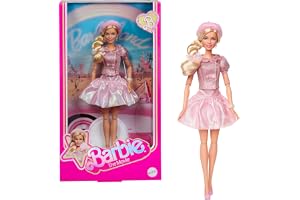 Barbie Movie-docka, Margot Robbie som Barbie, samlardocka klädd i rosa blus och balettkjol, med stylat hår och matchande smyc