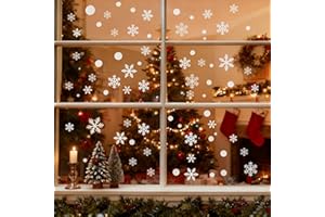 Greymond Christmas Window Stickers, Christmas Snowflake Window Clings, PVC Xmas Decals Decorations for Christmas Window Display, Home Decor, Christmas Decorations