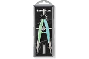 ‎STAEDTLER STAEDTLER Mars Comfort Zirkel, hohe Qualität mit Spindelführung Mitteltriebspindel, exakt und präzise, pastell-grün und pastell-blau, stabiles Etui mit Klappdeckel, 556 00-PA1