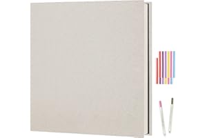 Boic Album Foto Autoadesivo, Lino Album Fotografico Scrapbook 40 Pagina Bianche Memories Album Portafoto, Regali Nozze Natale Valentino Regalo di Anniversario Compleanno bambini (Beige)