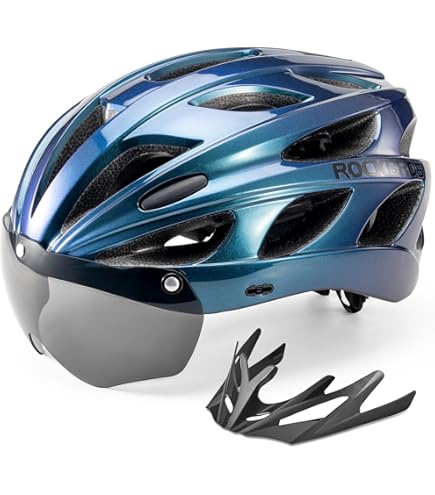 FUNWICT Fietshelm met Vizier voor Heren Dames, Lichtgewicht Fietshelm met Magnetische Bril en USB LED Achterlicht, Stijlvolle MTB Mountainbike Helm, Wit Zwart, Maat M/L/XL (M: 54-58 cm, Wit Grijs