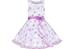 Sunny Fashion Vestito Bambina 3 Livelli Rosa Fiore Onda Pageant Nozze Bambini Capi di Abbigliamento 4-12 Anni