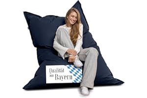 ‎BRUNI Bruni Caree Giant Bean Bag in Blue Grey - Rectangular XXL Bean Bag with 140 x 180 cm and 400 L Filling, Bean Bag with Inner Cover, Reclining Bag, Removable Cover, Indoor and Outdoor, from Germany