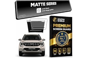 Spartan Shield MATTE [2 PACK] Screen Guard for MAHINDRA XUV 7XO 2026+ || AX, AX3, AX5, AX7, AX7T & AX7L || 12.3 INCH TRIPLE SCREEN * WITH ADRENOX+ BADGE CUTOUT * Protector + Flexible TPU Storage Panel Film | ANTI GLARE | Scratch Proof | Water Resistant | Bubble-Free Installation | New XUV7XO Facelift Car Stereo Display Accessories [Not Tempered Glass] (Matte INFO [With ADX Cut] + Storage)