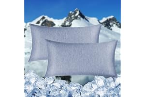 ‎HOMFINE HOMFINE kühlender Kissenbezug 2er Set - 40x80 Kuhlmatte für Mensch,Cooling Pillows,Nachtschweiß,Superweiche seitenschläferkissen Kissenhülle, Arc-Chill Kühlfaser Doppelseitiges,abkühlung Sommer, Blau