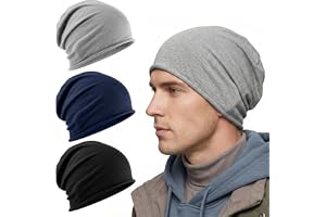 KWJEIULSOQ 3-pack slouchy beanie-mössa – Chemo Cancer huvudbonad av bomull sovmössa turban huvudbonad stretch muslimsk huvudd
