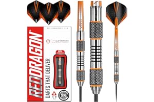 RED DRAGON Amberjack 21g, 22g, 23g, 24g ou 25g Fléchettes Pointes Acier avec Ailettes et Tiges de Flechettes