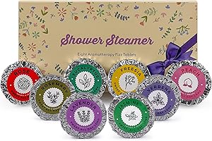 LEOCE Bulk Shower Steamers Aromatherapy – Self Care Gift Set with 8PCS Unique Scented Shower Bombs. Natural Organic Melts for Women Mother's Day, Shower Fizzies for Bathroom Relaxing and Moisturizing Spa