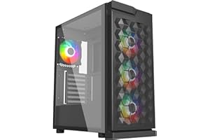 IONZ GAMER EDITION KESSHO V2 TOWER PC ATX CASE TEMPERED GLASS SIDE WITH 4 INCLUDED ARGB FANS (Black)