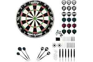 KOTO DARTS KOTO - King Classic Academy Set (Dimensions Officielles & Câblage Fin) Cible avec Bullseye, Cible Flechette