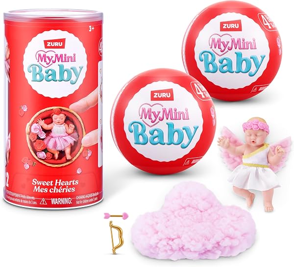 My Mini Baby Sweet Hearts Serie 1 2 Pack de ZURU – Cápsula Sorpresa Coleccionable con Muñeca Bebé, Accesorios y Set de Juego, Juguete Miniatura Realista para Niñas de 3+ Años - 1