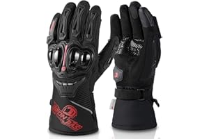 IRON JIA'S Guanti Moto Invernali Uomo Certificazione CE 3M Cotone Protezione Impermeabile e Calda Touchscreen Motociclismo Sci Alpinismo