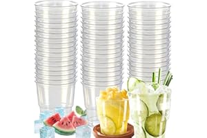 Rliocvhe 50 Vasos de Plástico Reutilizables 200 ml, Vasos Plastico Duro, Copos Festa, Vasos Sidra Plastico Duro Para Cócteles, Champán, Cerveza, Martinis, Para bodas, fiestas, Navidad