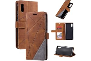 QiongniAN Funda para Xiaomi Redmi 9A Funda Protectora de Cuero,Funda para Xiaomi Redmi 9A M2006C3LC M2006C3LG / Redmi 9AT M2006C3LVG / Redmi 9i M2006C3LII Funda Carcasa Case Brown