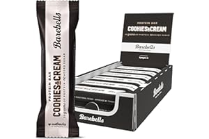 Barebells - Barritas Proteína - 20g Protein x Bar - Baja en azúcar y Calorías - Sin Aceite de Palma - Cookies and Cream (12 Barritas x 55g)