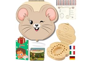 HOMYKIDS® | ITALIANO | Scatola Dentini da Latte per Bambino e Bambina + [E-BOOK GRATUITO] – Scatola del Topolino dei Dentini per Conservare i Denti da Latte in Legno Naturale