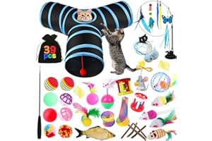 YUTUY Jouets Chat,39 pièces Kit Jouet Chats,Jouet pour Chat Animaux Domestiques Toys pour Chat Chaton Minou,Jouet Interactif pour Chat Jeux Chat