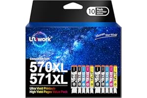 ‎UNIWORK Uniwork Kompatibel Tintenpatrone als Ersatz für Canon PGI-570XL CLI-571XL für PIXMA TS5050 MG5750 TS5055 MG6850 MG5753 MG6852 TS5051 TS6051 MG5751 MG6853 TS6050 MG5752 MG6851 TS5053 TS6052 (10er-Pack)