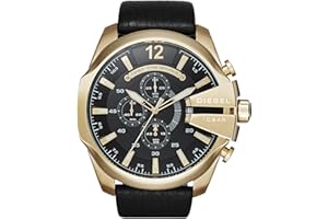Diesel Chief Series Montre pour Homme, Mouvement chronographe avec Bracelet en Silicone, Acier Inoxydable ou Cuir