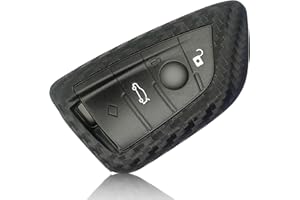 ‎FOAMO FOAMO Autoschlüssel Hülle kompatibel mit BMW 3-4-Tasten (nur Keyless-Go) - Silikon Schutzhülle Cover Schlüssel-Hülle in Carbon Schwarz