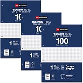 Miquelrius - 300 4 x 4 mm Squared Loose Sheets, A4 Refill | Loose Sheets with Margin, Opaque Paper 90 g/m&sup2;, Perforations for