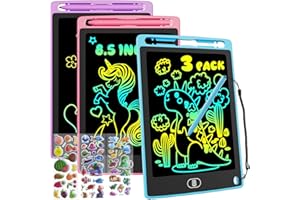 3 Pack 8,5 Pulgadas Tableta Escritura LCD Color, Electight Tablet Escritura Pantalla Colorido Infantil con Borrable y Bloqueo Función, Regalo Cumpleaños para 3-7 Años (Azul, Rosa, Morado)