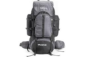 Tripole Walker 65 Litres Backpack | Internal Frame With Metal Rod | Rain Cover | Bottom Opening | Laptop Section, black, Backpack Backpacks