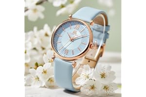 IIK COLLECTION Watches for Women Round Dial |Analogue Quartz Movemnet Ladies Watch|Long Battery Life|Leather Bracelet Strap|Buckle Lock Clasp Safety Watches for Girls