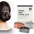 Sanas Women Hair Accessories 3Pcs Fancy Hair Combs Pearl Hair Accessories French Clips For Hair Side Comb Clip Women Hair Comb French Pin Elegant Hair Accessories Decorative Hair Combs 3Pcs
