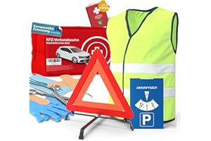 ‎TK GRUPPE TIMO KLINGLER autogadget® 3x 6 in 1 Set - Auto Erste Hilfe 2023 & 2024 - KFZ Pkw EN ISO 20471 Verbandskasten - Verbandstasche & Warnweste Pannenweste Unfallweste & Warndreieck - uvm.
