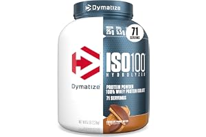 Dymatize ISO 100 Chocolate Peanut Butter 5Lb | 25g Protein, Hydrolyzed, Fast-Absorbing, Supports Muscle Health, 5.5g BCAAs, Gluten-Free, 71 Servings, 5 lb