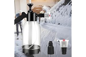 AMANDIR 2L Pump Foam Sprayer, 68oz Car Wash Foam Sprayer, Hand Pressure Snow Foams Bottle with 2 Adjustable Nozzles, Ideal for Car Wash, Home Cleaning, Garden Watering