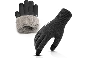 Rahhint Guantes Invierno Termicos Lana Tactiles Hombre Mujer Antideslizantes para Esquí Smartphone