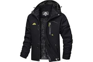 TACVASEN Veste Homme Imperméable Fleece Montagne Gris Chaud Ventiproofe Multi Poches pour Ski