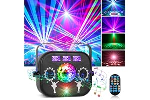 PROPULSION LIFE Luz de Fiesta luz de Discoteca con Altavoces,5 en 1 Luces de Efecto con Efecto UV, Luces LED Estroboscópicas con Bola Mágica y Control Remoto DJ Activadas por Música para Cumpleaños, Boda, Clubes