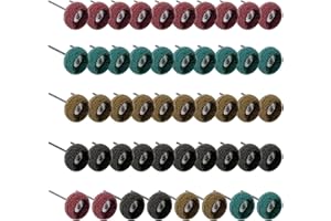 YOICN LTH Set di 48 ruote abrasive per lucidatura per utensili rotanti Dremel, ruote per lucidatura per trapano legno, smerigliatrice da banco, grana 80/150/240/300/400
