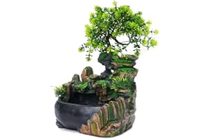 DDZCOZY Fontaine Interieur Cascade Bureau Décoration 220V pour Salon Bureau bonsaï décoration de Table décorative pour Le Bureau à la Maison