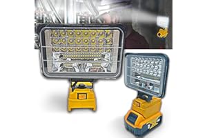 BYCZONE LED Work Light Cordless handhelp for Dewalt 20V Battery，60W 4500ML LED Portable Light,Protection Two USB Charging Port for Outdoors and Job site Lighting.(No Battery)