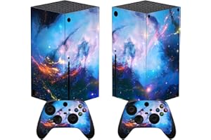 PlayVital Pegatina para Xbox Series X - Calcomanía Vinilo Skin Adhesivo para Consola y Mando, Diseño Duradero, Protección Antirayaduras, Fácil de Colocar y Quitar (Cielo Estrellado)