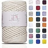Makromecity, Tek Telli Makrome İpi 3 mm x 100 Metre (328 fit) 3mm Tek Telli Doğal Pamuk İp, Makrome Sanat ve El Sanatları i&ccedil;i