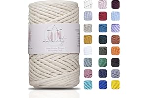 Makromecity Makramee Garn 3mm x 100m Premium Single Twisted Macrame Cord Baumwollgarn für Handwerk Schlüsselanhänger Wohndekorationen Platzteller Umhängetasche Handtasche Runner
