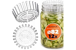 KADAX Fermenteringsvikter – Set med 12 | Tillbehör fi 82 mm med Nät för Konservburkar TO82