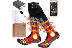 ZONSUSE Akumulatorowe elektryczne podgrzewane skarpety dla mężczyzn i kobiet, 5 V 5000 mAh, zima, narciarstwo, kemping, jazda na rowerze, wędkowanie, polowanie, ciepłe skarpetki, ogrzewacz do stóp z